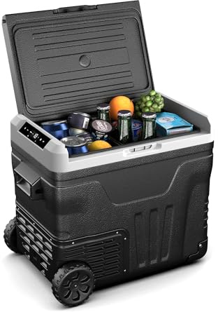 Klarstein PolarForce 50-Liter- Kühlbox – Elektrische Kompressor-Kühlbox mit LCD-Bedienfeld, -20°C bis 20°C, Dual Power (12V/230V), ECO-Modus, Ideal für Camping und Road-Trips, Gefrierbox