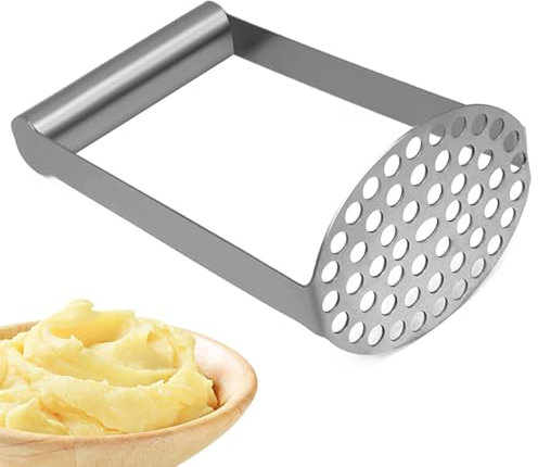 Heavy Duty Potato Masher, Stainless Steel Mashing Tool for Guacamole, Beans, Potatoes and Avocado, Multi-Purpose Cooking Gadget for Home Kitchen Use nd Vegetables