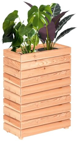 Mega Holz Hochbeet MODULO 60x30x75 cm (BxTxH) - Wetterfester Pflanzkübel aus Holz für Innen- und Außenbereich - Blumenkübel aus witterungsbeständiger Lärche für Garten, Terrasse und Balkon, Modular