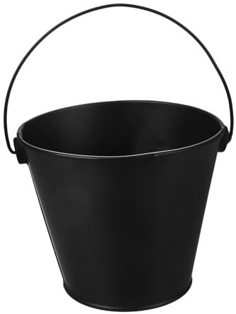 HEMOTON Seau à Graisse en Fer Résistant à La Chaleur Noir 8x10,5x12 Cm pour Barbecue Extérieur Bac Accessoires pour Barbecue Multifonction