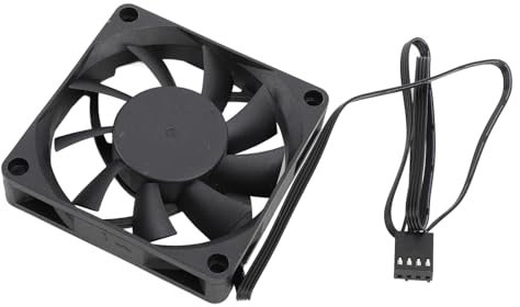 70mm PWM Dual Ball Bearing Cooling Fan Efficient 2500RPM 4 Pin PWM PC Case Fan for Computer Case Quiet Operation Black