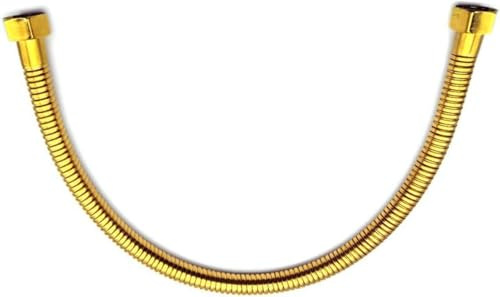 Gold Plumbing Pipe,Golden Plumbing Hose 1/2 Angle Valve Connector, Stainless Steel Gold Toilet Hose for Bathroom,Fittings Pipes, Pipe Fittings and Accessories (50cm)