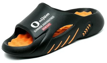 YIMAISZQ Ciabatte Uomo Uomini Pantofole Estate Diapositive Sandali Eva Sottile Unisex Donne Familia-Arancia Nera-42-43