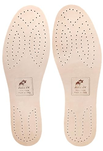 BullTek Semelles confort semelle intérieure en cuir pour homme femme dimensions 34 – 48 – Fabriqué à la main en Italie, ultra fin 2 mm, respirant, anti-odeur, doux et résistant (EU 48 – 31,1 cm)