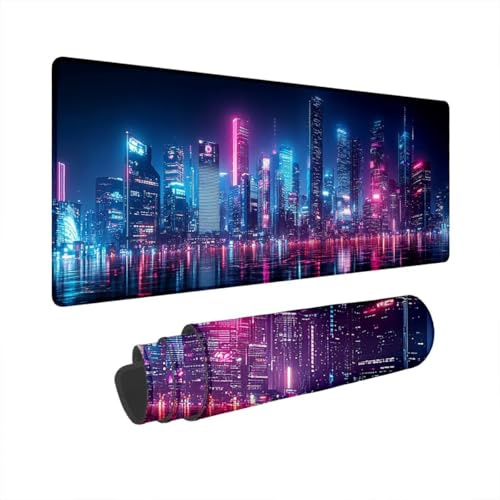 Musmatta Gaming Cyberpunk Musmatta XXL 600 x 300 mm Vattentät Skrivbordsmatta Stad Musmatta Halkfri Speltillbehör Matta Skrivbord Sy Musmatta Tillbehör Skrivbord Present U-18