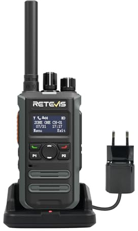 Retevis MateTalk P3 DMR-Funkgerät, Kompatibel mit Motorola-Funkgeräten, Schnellladefunktion, Leistungsstarkes Mini Walkie Talkie, LCD-Bildschirm, Professionelle Funkgeräte für Hotels (1er-Pack)