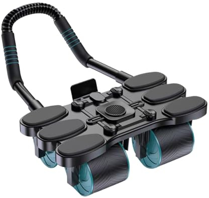 BommFu Rueda Abdominal Para Ejercicios | Rodillo Abdominal Ejercicio Músculo 4 Ruedas Rebote Automático | Equipo Entrenamiento Fuerza Silencioso,Para Adolescentes Atletas Hombres Mujeres Entrenamiento