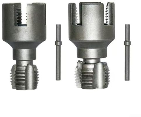 Herramienta de rosca integrada para tuberías PPR, cortador de rosca interno y externo de 1/2 pulgada, 20 mm, 3/4 pulgadas, 25 mm, metal para proyectos de fontanería (2 piezas)