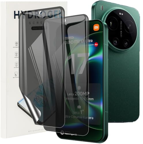 KUSINHOKA Protector Pantalla de Privacidad para Xiaomi 17 Ultra 5G, [2 Piezas] Anti-Espía Hidrogel Flexible Full Cobertura Película Protectora, Anti-arañazos Film Protector para Xiaomi 17 Ultra