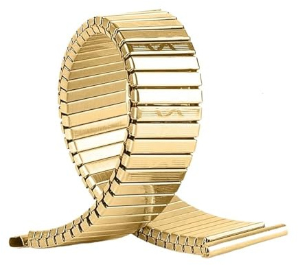 10mm 12mm 14mm 16mm 18mm 20mm Rostfritt stål Elastisk Stretch-rem Metall Expansion Watch Band Armband Herr Dam(Gold,10mm)