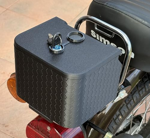 Generisch Simson S51 Werkzeugbox XXL Gepäckträgermontage, Toolbox, Staufach, abschließbar, spritzwasserdicht, kohlefaserverstärkter 3D-Druck in Wabenoptik