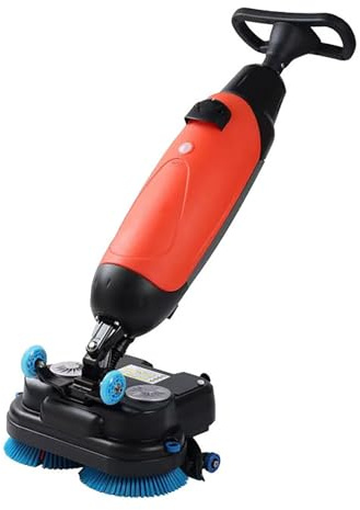 Pulidora de suelo con doble cepillo de 17 pulgadas, potencia de 2 x 250 W, tanques duales de 5.5 L + 8.5 L, rotación de 360° para azulejos, madera, mármol, hormigón