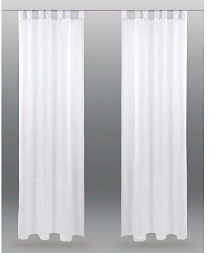 Bestlivings Schlaufenschal Noella, transparenter Dekoschal Voile b 140x l 245 cm 2er Pack, Wohnaccessoire in vielen erhältlich (weiß - reinweiß/ohne Raffhalter)