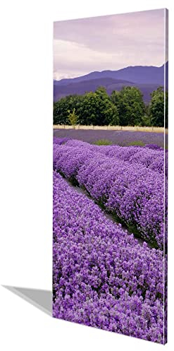 banjado® Magnettafel 30 x 75cm / Magnetwand aus Metall/Magnetpinnwand als Memoboard/Pinnwand Magnettafel Küche, Büro, Kinderzimmer inkl. 4 Magnete & Montageset - Motiv Lavendel 1