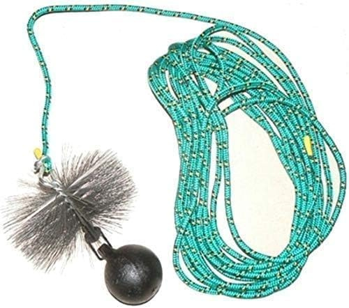 rg-vertrieb Kaminbesen Schornsteinbesen Kehrbesen Zugbesen Rußbesen aus Stahldraht + Zugseil PP-Seil + Zuggewicht 3,2kg Set Größe wählbar (Besen 25cm, Zugseil 15m)