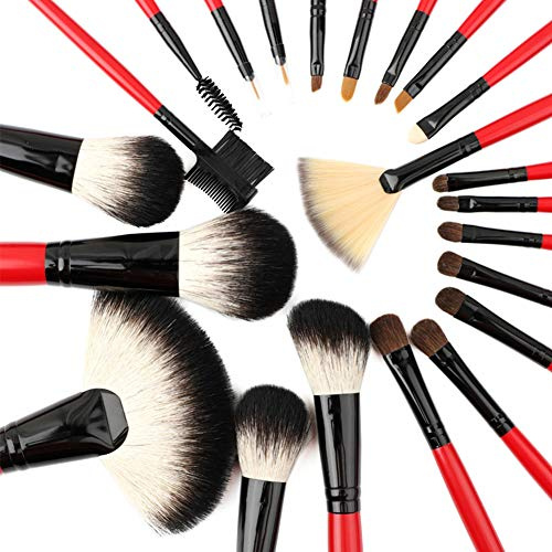 Makeupborstset 22 fibrer och ponnyhår och gethår skönhetsverktyg ögonskugga ögonbryn ögonfrans läppborstset bärbar borste