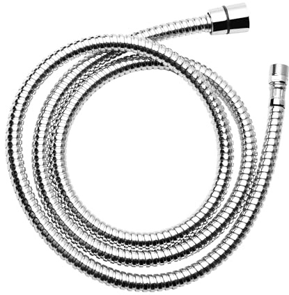 Universal Brauseschlauch 150 cm 1/2 Zoll x M15x1 für Küchenarmatur mit ausziehbarer Brause ersetzt 125763 | Ersatzschlauch mit chrom Anschlüssen | Brauseschlauch für Wasserhahn | (Chrom 150 cm)