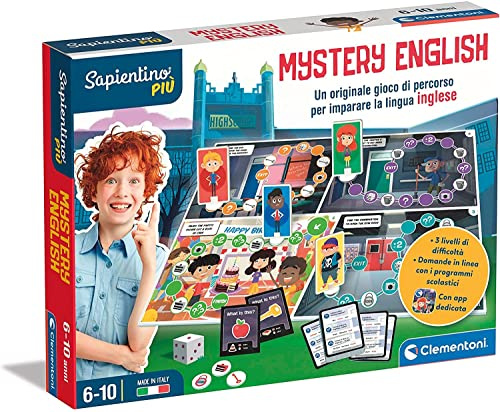Clementoni Sapientino-Mystery English, pädagogisch 6 Jahre zum Lernen, Streckenspiel, Englisch für Kinder, hergestellt in Italien, Mehrfarbig, 16642
