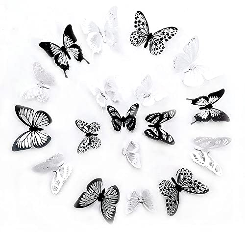 Dtoterul Wandtattoo 72 Stück Wand Dekor Schmetterlinge Deko Wand Wandtattoo 3D Schmetterling Wandtattoos 3D Schmetterling Wandaufkleber Abnehmbare für Wohnzimmer Schlafzimmer