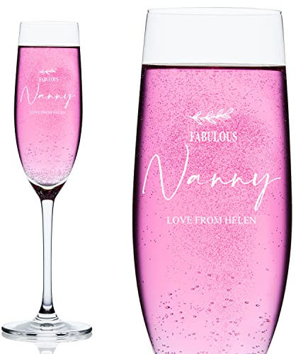 ukgiftstoreonline Personalised Nanny Champagne Flute Prosecco Glass Gift