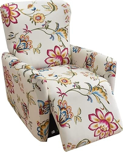JORTUIO Copripoltrona Relax 4 Pezzi Fodera per Poltrona Reclinabile Relax 1 Posto Copripoltrona Relax Universale Copripoltrona Reclinabile Elettrica con Tasca Copertura Poltrona Chivas (Color : #2)