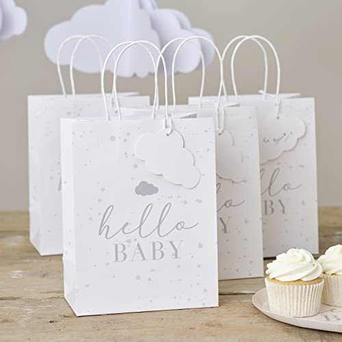 Ginger Ray Hello Baby Speckle and Cloud Themed Baby Shower Gift Bags Pack of 5