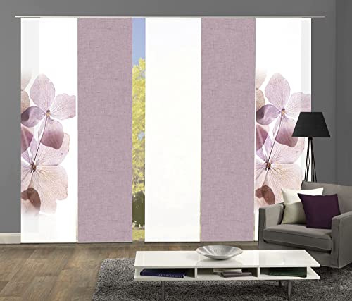 5er-Set Schiebegardinen MARCELLA blickdicht, Höhe 245 cm, rose