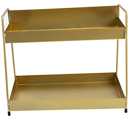 Alipis Aufbewahrungsregal Für Kosmetik Aus Eisen Zweistöckiger Organizer Für Schreibtisch Oder Arbeitsplatte in Badezimmer Platzsparendes Make-up-Regal Für Schminktisch