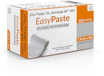 Zinc Paste Bandage – Woven Bandage impregnated with Zinc Oxide 10%, 7.5cm x 6m