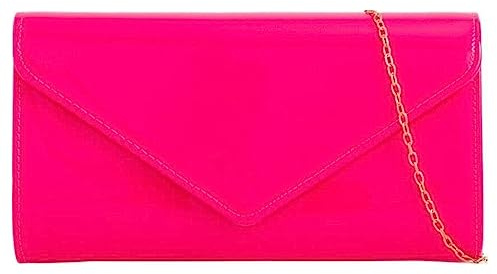 A2ZUKFASHION Sac à main à bandoulière uni pour femme - Pour mariage, fête, bal de fin d'année, soirée, Fluo fuchsia