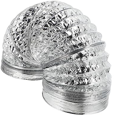 DOITOOL Aluminum Foil Ducting Flexible Air Hose for Kitchen Exhaust Venting Heavy Duty Foil for Tumble Dryer Vent Use