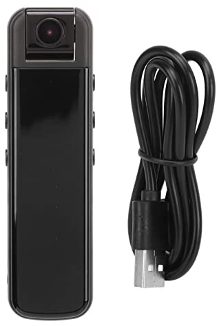 Telecamera Corpo WiFi HD 1080P, Mini Videoregistratore a Infrarossi con Clip, Rotazione di 180 Gradi, Riproduzione in Tempo Reale, Clip Posteriore Compatta