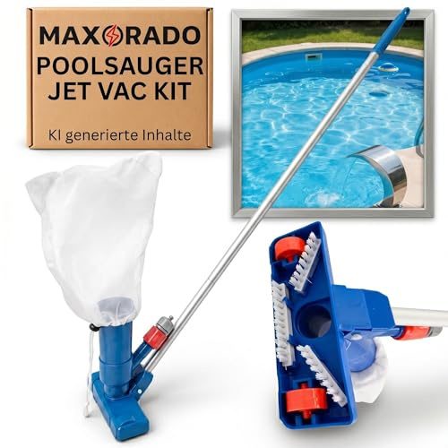 Maxorado Poolsauger Bodensauger Pooldüse passend für Gardena Gartenschlauch mit Kescher Sieb und Stange I Reinigung Zubehör Pools Schwimmbecken I kompatibel mit Intex kompatibel mit Bestway