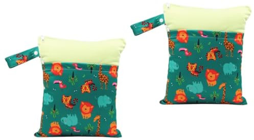 ibasenice 2stücke Cloth Diaper Wet Bag Mit Buntem Druck Doppelte Fächer Für Optimale Aufbewahrung Für Reisen Und Aufbewahrung Von Feuchttüchern