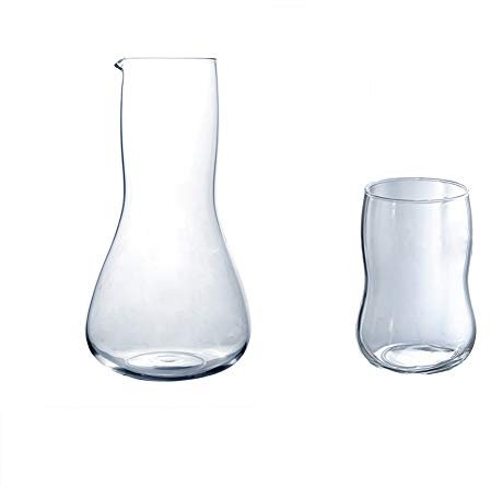 Krug Set 1.1L Wasserkrug mit 300 Glas,Borosilikatglas Cocktail Pitcher Bar Krug heißes kaltes Wasser Eistee Wein Kaffee Milch und Saft Getränke Karaffe,Geeignet für heiße und kalte Getränke-Jugglas
