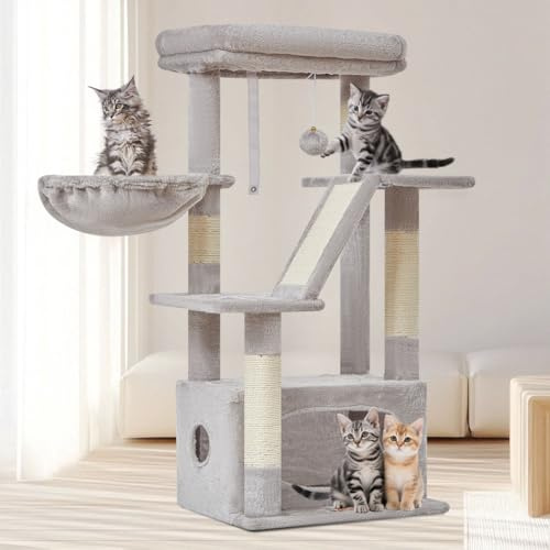 Taoqimiao Cat Tree, 98cm Cat Tower for Indoor Cats, Small Cat Tree