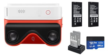 KanDao QooCam Ego - Caméra 3D intégrée avec visionneuse, vidéos 4K 60fps, Affichage stéréoscopique instantané, idéale pour Les Voyages, Les fêtes, Appareil VR, kit Blanc.