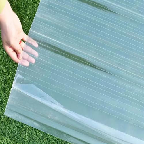 Clear Roof Sheet,Anti-UV Corrugated Roofing Sheets,Replacement Roofing Material,Cladding Walling Sheeting,FRP Daylighting Panels,for Greenhouse Shed Carport,1.2mm Thick (0.9x1.3m/35x51in)