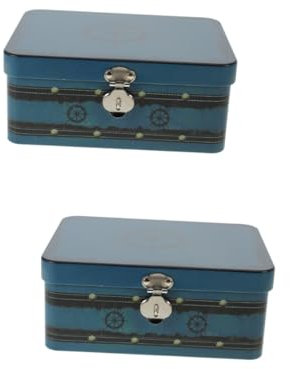 Garneck Scatola Da 2 Pezzi Scatola Portaoggetti Scatole Per Biscotti D'epoca Lattine Di Tè Barattoli Decorativi Portabiscotti in Banda Stagnata Barattoli Vuoti Di Banda Stagnata