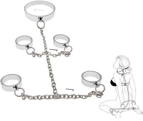 Handschellen für Sexspiele Fesseln Sexspielzeug für Paare Bondageset Fessel Set Anfänger SM Metall Handcuffs Fußfesseln Halsband Mit Befestigungskette Bdsms Spielzeug Hart Handfesseln für SM