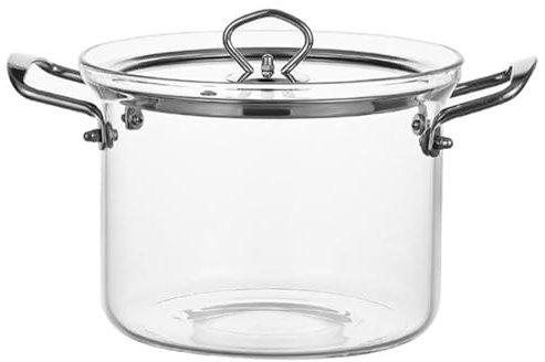XYUERU Glaskochtopf, transparenter Suppentopf, Auflauf mit Doppelgriffen und Deckel for Pasta, Nudelsuppe, Milch(2L)
