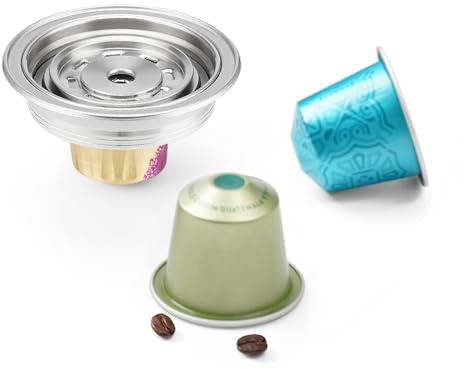 Vertuoline - Adattatore riutilizzabile per capsule di caffè NS Pod Vertuo Pop Next,Convertitore per capsule di caffè in acciaio inossidabile compatibile con Delonghi ENV135 VertuoLine GCA1 (80 ml)