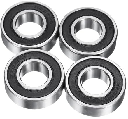 QUARKZMAN 4 Stück 6202/16-2RS Rillenkugellager 16x35x11mm Chromstahl-Lager Doppelt Gummi Geschirmt Präzisionslager, P6 (ABEC 3)