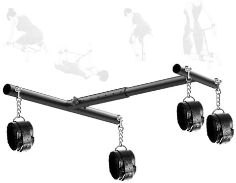 TAUOE Set de entrenamiento de pesas de yoga interactivo para parejas, cómodo y romántico, con diseño de barra en forma de I y puños ajustables, color negro