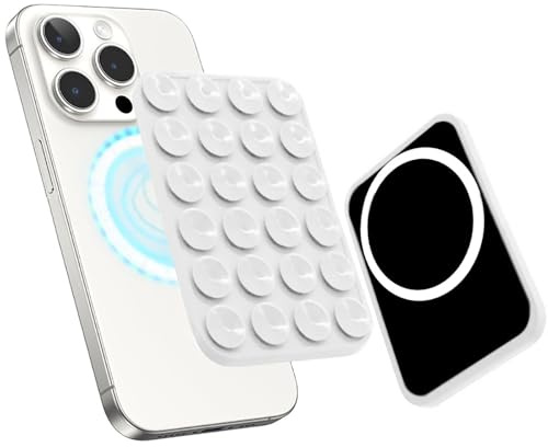 FDEETY Supporto Magnetico per Smartphone con Ventosa in Silicone Accessori Cellulare Magnete Potente Supporto Portatile Multifunzionale Compatibile Custodie(Bianco)