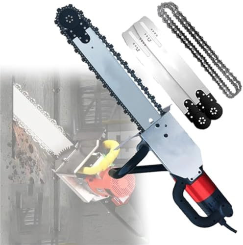 Scie à béton,tronçonneuse électrique sans balais à chaîne diamantée 7800W/8800W,machine de découpe de rainures murales humides pour barres d'armature fendues,marbre et briques(CuttingDepth48cm)