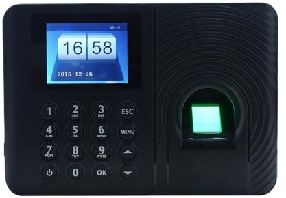 Timbratrice, Macchina for la rilevazione e presenze con password e impronte digitali, registratore di registrazione dei dipendenti, schermo LCD TFT da 2,4 pollici, DC 5V,Macchina per Carte