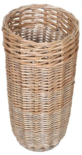 HEALLILY Paragüero de Ratán Gran Capacidad y Diseño Elegante, Soporte Independiente para Bastones y Paraguas, Cesta Decorativa Adecuado para Oficinas y Entradas