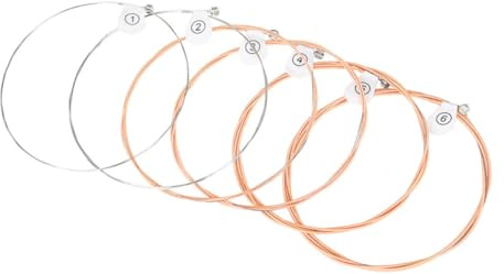 Milisten 6stücke Holzgitarrensaiten Folk-gitarren Robustes Material Mit Guter Textur Verschleißfest Präzise Fertigungstechnologie Homogene Resonanz Ausreichende Menge Klarer Und Angenehmer