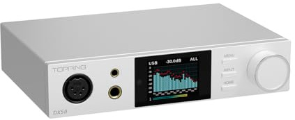 TOPPING DX5 II Decoder Dual ES9039Q2M Desktop-DAC und Kopfhörerverstärker (Silber)